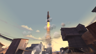 The rocket ascends