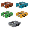 Team-colored and neutral briefcases as they appear in Capture the Flag.